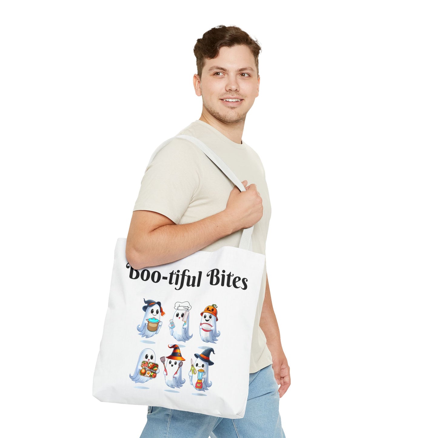 Ghostly Treats Tote Bag | Boo-tiful Bites Halloween Bag, Trick-or-Treat Tote, Spooky Ghost Shopper, Funny Gift for Halloween, Cute [...]